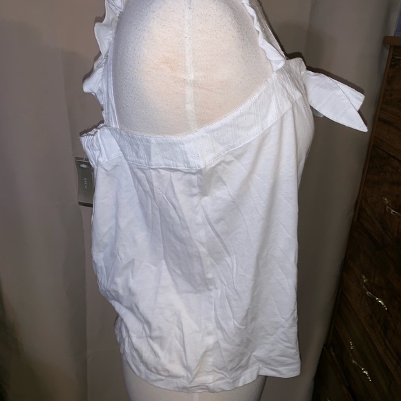 J.Crew White Tank with Knot and ruffle straps - Picture 5 of 7